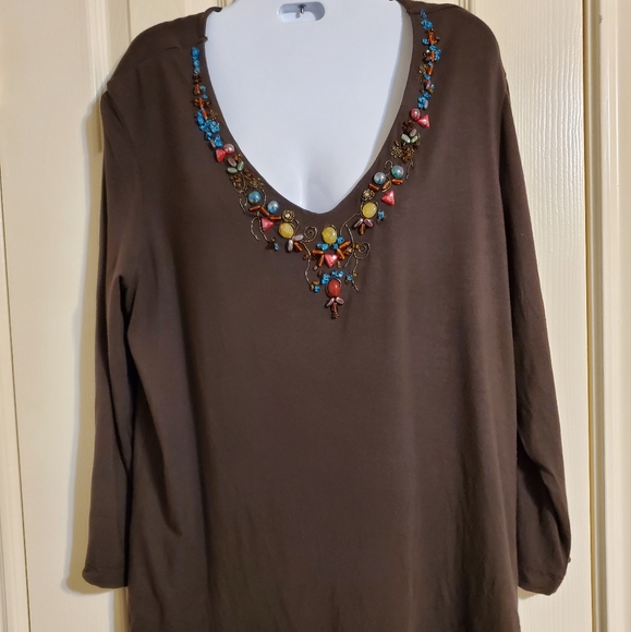Chicos brown tshirt top - Picture 1 of 7